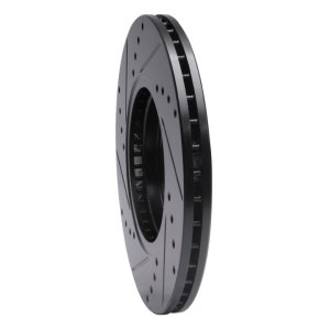 Ford Fiesta Brake Rotor (1) - Front Right - R1 Concepts - Drilled & Slotted - Black - `14-`23